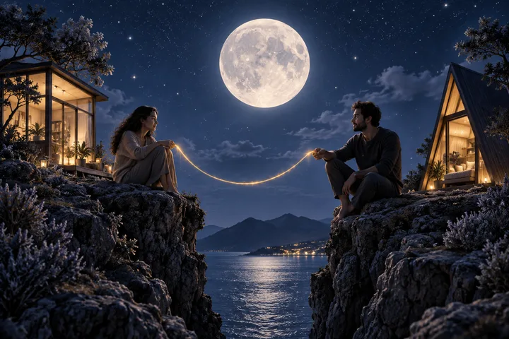 Editorial illustration accompanying: What does a meaningful connection need when one person wants a shared home and the other wants a permanent home base of their own?