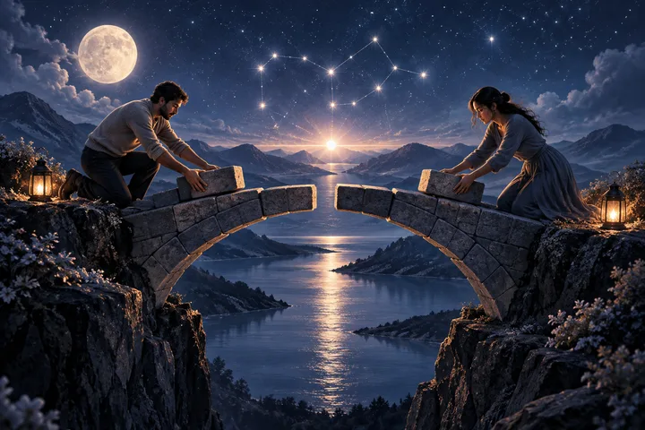 Editorial illustration accompanying: How can a couple tell whether their shared future is being built by both people or imagined by one?